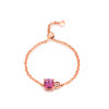花园系列时尚宝石玫瑰色18K金红碧玺女戒彩色可调节女士链戒指（一口价） 商品缩略图1