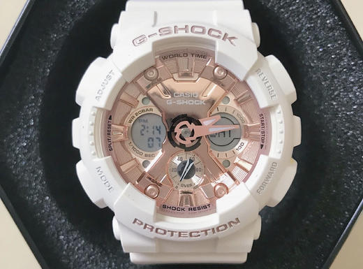 夜跑精灵！Casio卡西欧 G-Shock 白色玫瑰金盘 商品图0