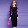 FMY-28630洋气时尚个性拼接修身中长款包臀裙子 商品缩略图0