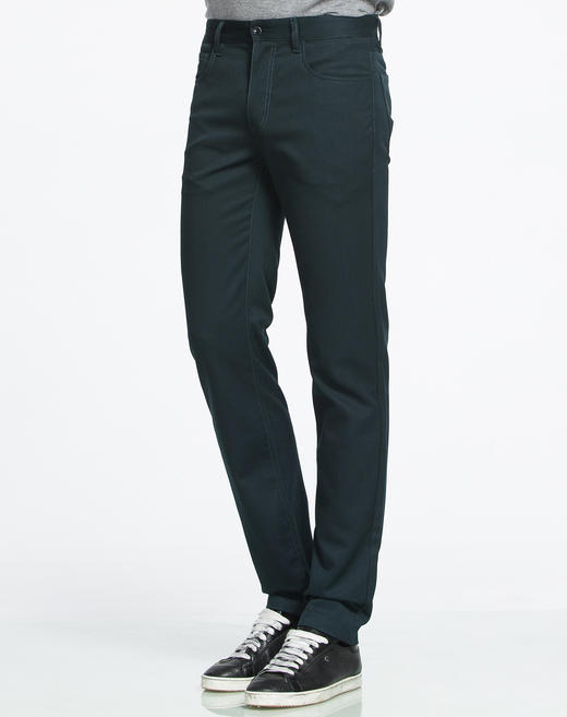 Marco Azzali 墨绿色小蝴蝶LOGO五袋款休闲裤 P3929700 商品图1