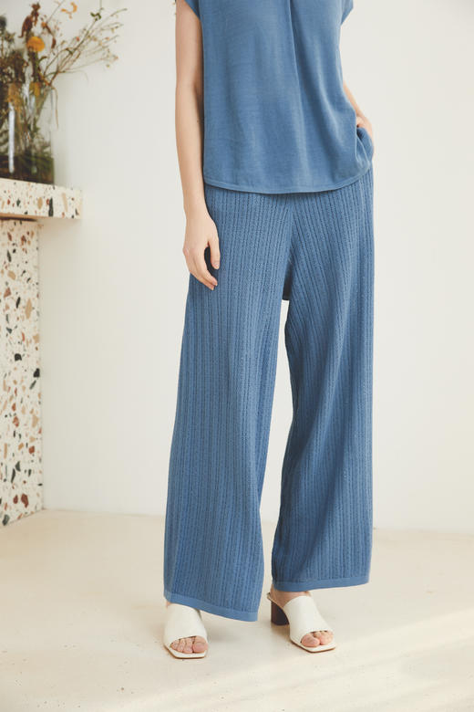 镂空直筒阔腿裤 SJS92K054N 商品图0