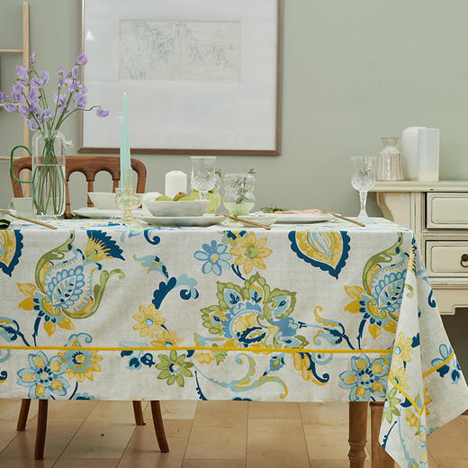 阳春小镇桌布欧式餐桌布长方形家用茶几桌布布艺棉布桌布书桌 商品图0