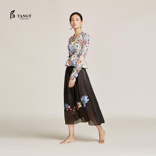 TANGY Collection天意弹力真丝吊染背心 商品图1