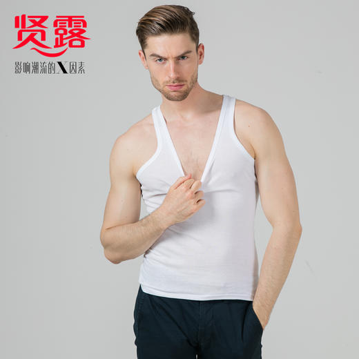 男士背心纯棉净色运动吸汗皮马棉舒适透气汗衫马甲打底（单件装）3588/3500/2565 商品图4