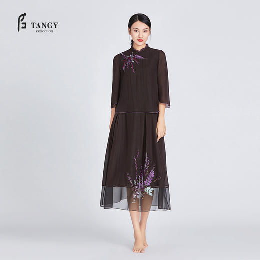 TANGY Collection天意雪纺莨绣花半裙 商品图1