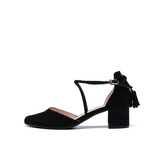 商场同款 | Safiya/索菲娅春款绒面羊皮浅口圆头粗高跟单鞋女鞋SF91114105 商品图2