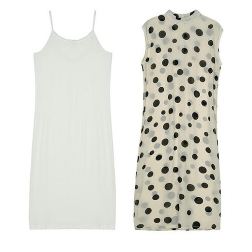 XP-YQH079夏季韩版潮流大圆点系腰带修身连衣裙内搭两件套 商品图4