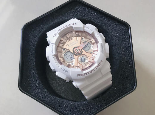 夜跑精灵！Casio卡西欧 G-Shock 白色玫瑰金盘 商品图1