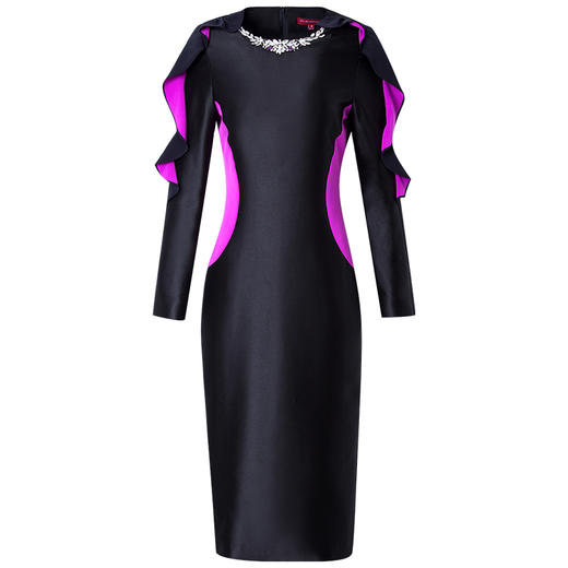 FMY-28630洋气时尚个性拼接修身中长款包臀裙子 商品图1