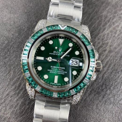 N劳li士潜航者翠绿绿水鬼116610LV镶钻欧美版.V12终极版，瑞士2836机芯，蓝宝石镜面，316l实心精钢，纯水刀切割，拉丝处理，圈口银粉装刻度，精钢表带，自动机械机芯，男士手表，密底 商品图10