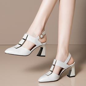 OLD-930新款夏季包头一字式扣后空欧美风高跟鞋