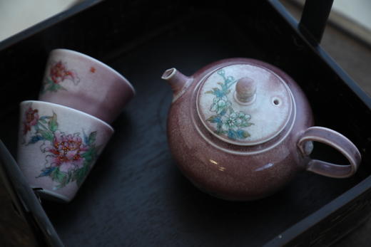 [需订制] 春浦呈器 | 【雪魄】景德镇粉矿釉 冰裂纹 定制 手工拉胚手绘茉莉 茶壶 商品图3