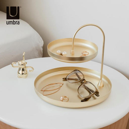 加拿大Umbra 珀思双层首饰架 金色钥匙手表收纳 家中玄关梳妆台必备新年礼物 商品图1