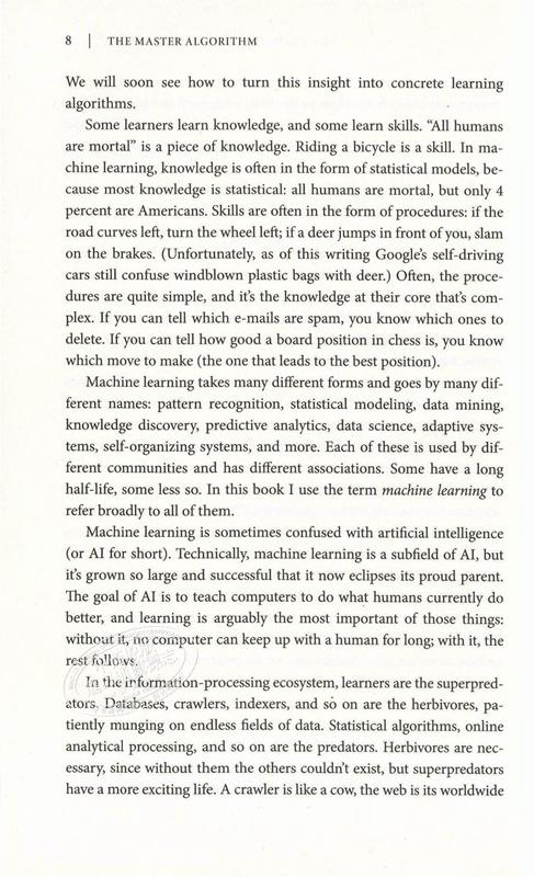 【中商原版】主算法（平装）英文原版 英文版 The Master Algorithm 进口图书 比尔盖茨书单 畅销书籍 计算机科学 人工智能 商品图6