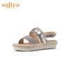 商场同款 | Safiya/索菲娅新款一字带中跟珠串装饰凉鞋女SF92115051 商品缩略图0