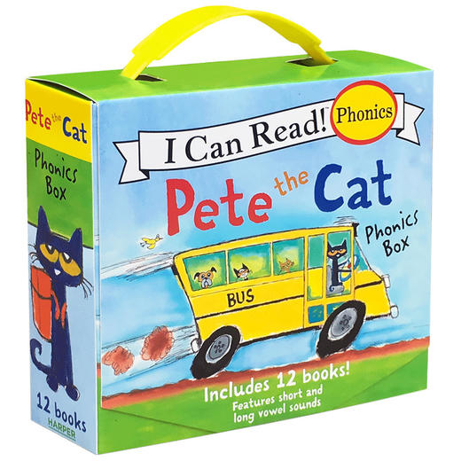 英文原版绘本 Pete the Cat Phonics Box I Can Read phonics 皮特猫自然拼读系列12册盒装 汪培珽推荐 3-8岁 正版进口书籍 商品图1