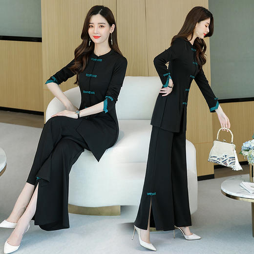 WZNH-HRYZ6977春季优雅时尚气质百搭收腰纯套装套裙 商品图3