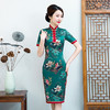 CX-春季新款修身显瘦旗袍连衣裙五排珠立领时尚改良旗袍 商品缩略图4