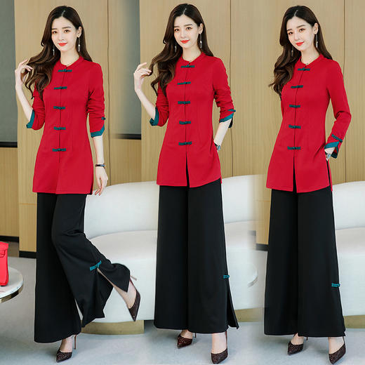 WZNH-HRYZ6977春季优雅时尚气质百搭收腰纯套装套裙 商品图2