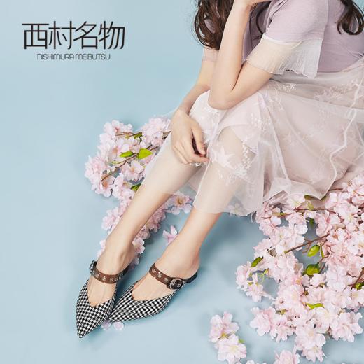 西村名物穆勒鞋女中跟2020春夏新款真皮慕斯鞋女韩版凉拖鞋X29AH10802 商品图1