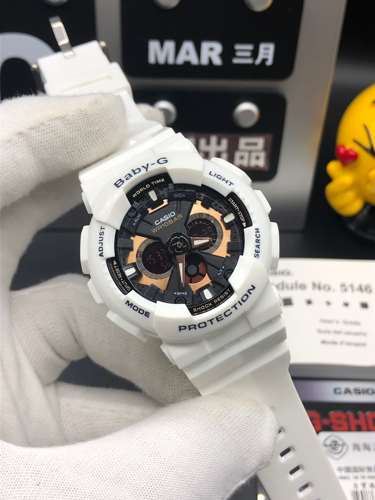 卡西欧热卖款baby女款ba120抬手灯卡西欧gshock经典防震表盘设计配合