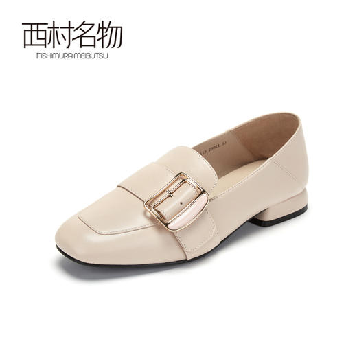西村名物低跟时尚乐福鞋女英伦风纯色百搭T29CM30251 商品图0