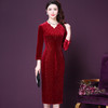 WXY-72650-1春季新款气质端庄大气优雅长款连衣裙 商品缩略图1