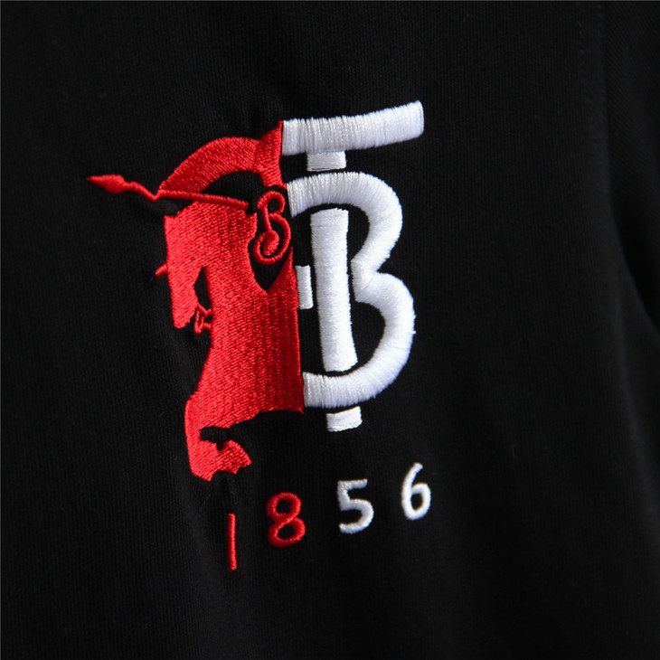 bbr20ss刺绣战马骑士logo黑色白色短袖t恤teetx496