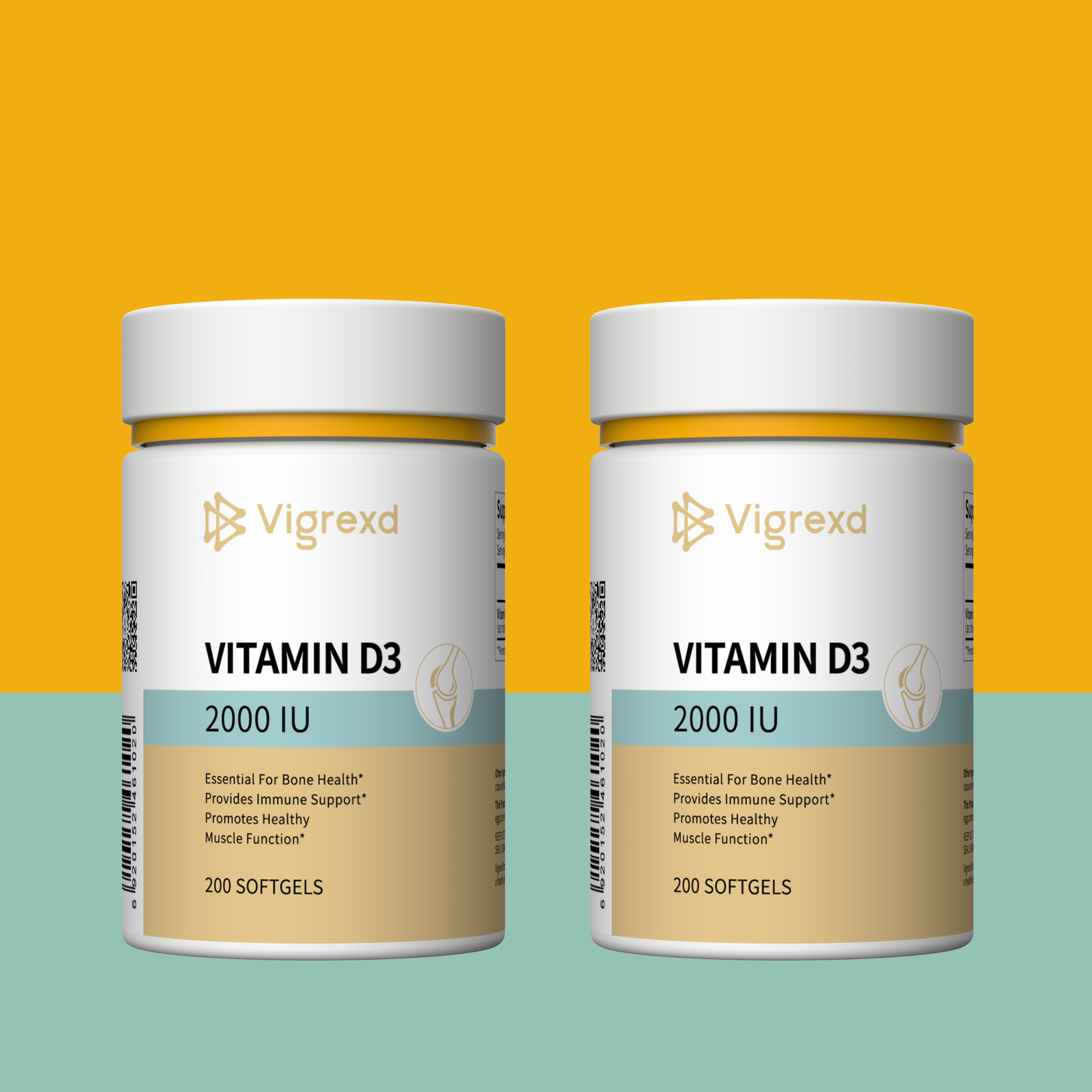 【2瓶装】德国进口VIGREXD维骨蒂 成年维生素D3 2000IU软胶囊200粒