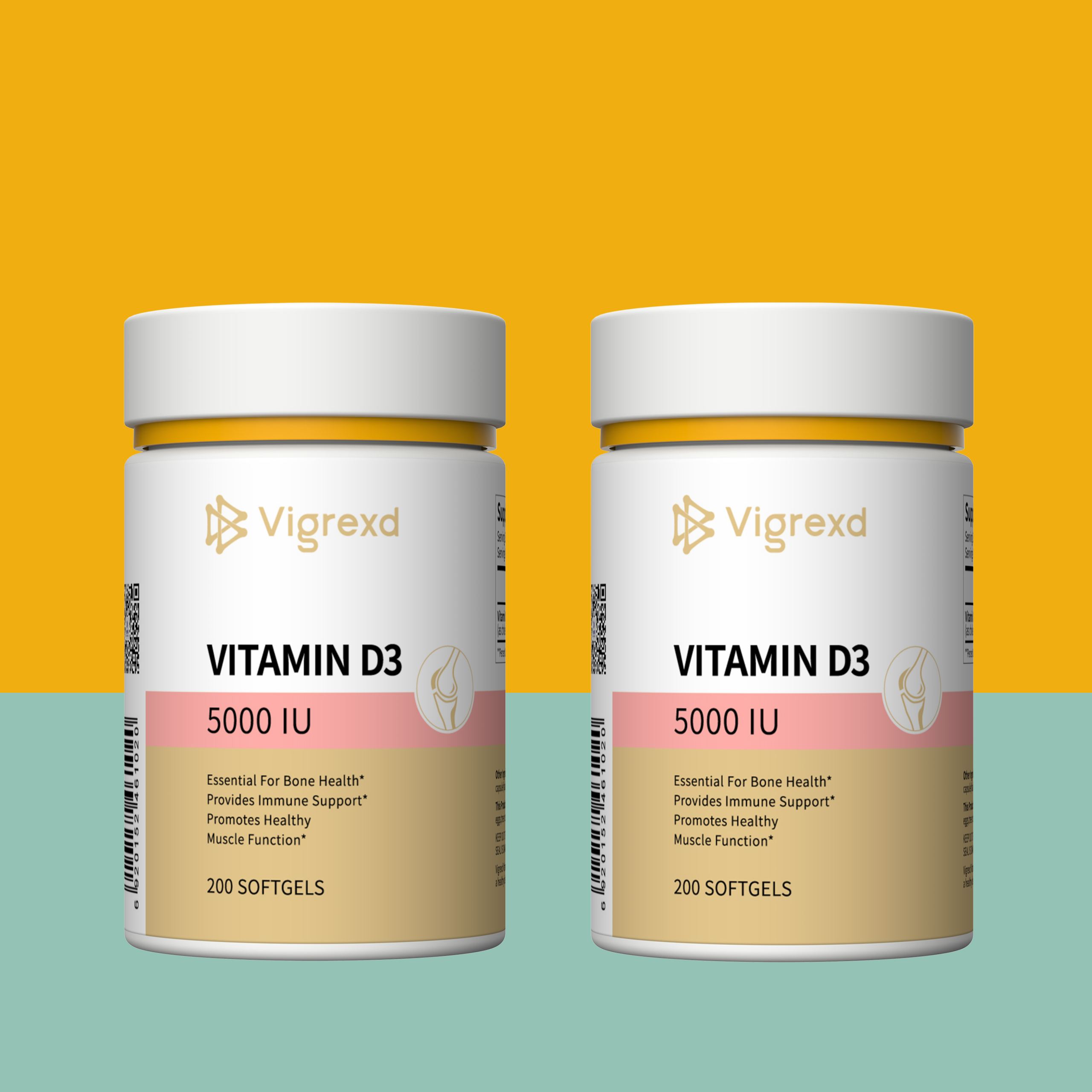 【2瓶装】德国进口VIGREXD维骨蒂 成年维生素D3 5000IU软胶囊200粒