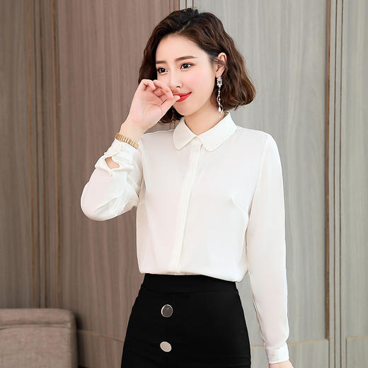 上海旗袍厂ASE-1908重磅真丝衬衫女长袖新款气质显瘦桑蚕丝上衣纯色春装衬衣 商品图6