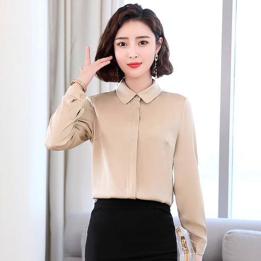 上海旗袍厂ASE-1908重磅真丝衬衫女长袖新款气质显瘦桑蚕丝上衣纯色春装衬衣 商品图8