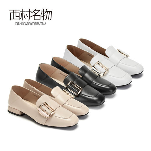西村名物低跟时尚乐福鞋女英伦风纯色百搭T29CM30251 商品图3