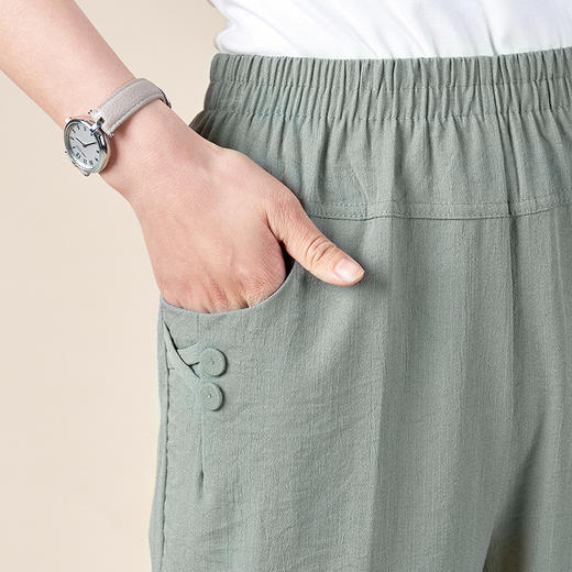 MQ-DP2101春季新款中老年直筒宽松紧腰外穿长裤XCX 商品图4