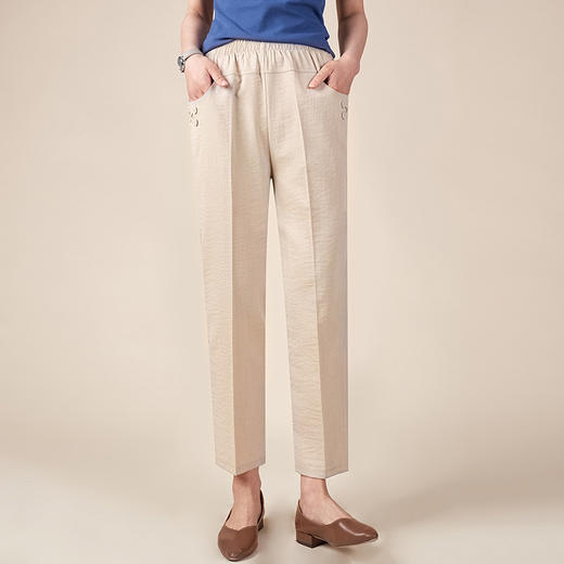 MQ-DP2101春季新款中老年直筒宽松紧腰外穿长裤XCX 商品图0