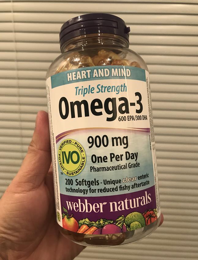 特价！Webber三倍浓缩DHA Omega3深海鱼油 900mg 200粒/瓶 温哥华直邮