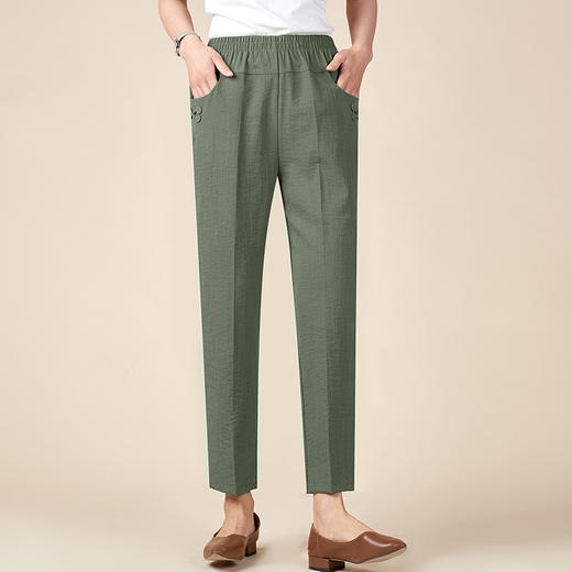 MQ-DP2101春季新款中老年直筒宽松紧腰外穿长裤XCX 商品图3
