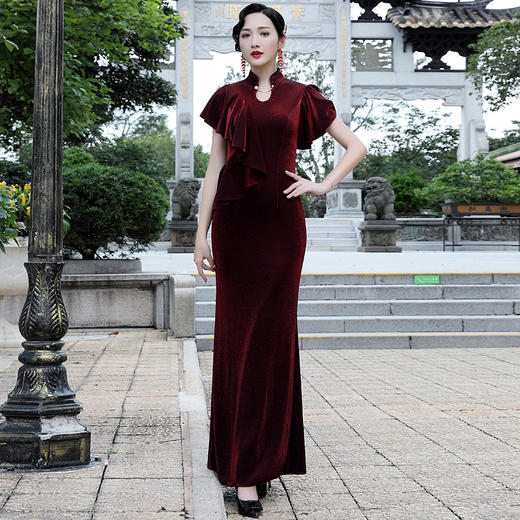 DLQ-L6413收腰显瘦气质复古贵妇人高端洋气裙子 商品图0