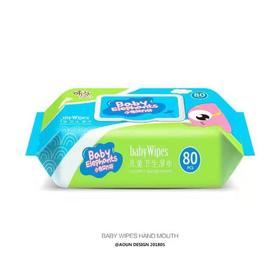 娇点小象艾力芬儿童卫生湿纸巾80片装