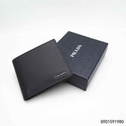 二手98新prada普拉达黑色男士钱包卡包