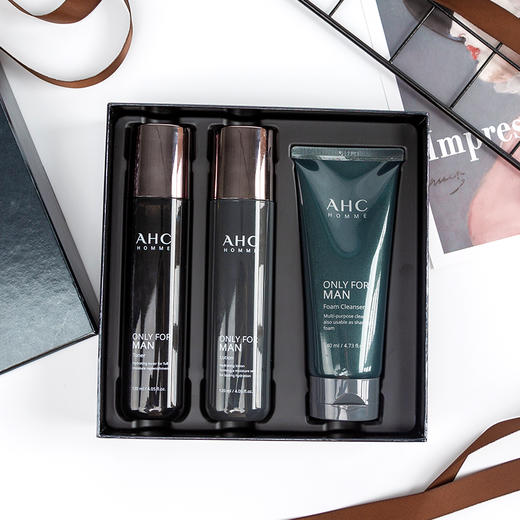 AHC/ahc 男士水乳三件套护肤水乳洗面奶套盒套装深层清洁控油 商品图0