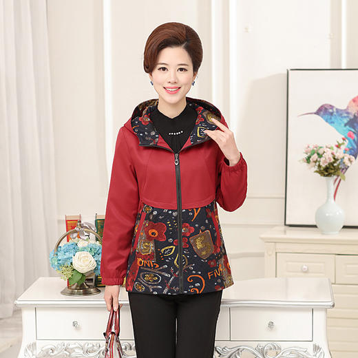 BL妈妈装秋装时尚开衫薄外套40岁50中老年女春秋装大码休闲夹克上衣 商品图0