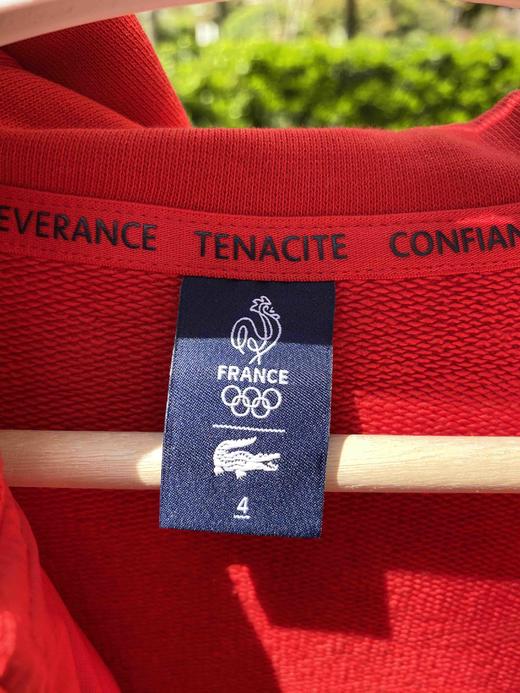 这个厉害了！法鳄首席设计师亲自操刀设计春秋红白色针织梭织拼接Olympic卫衣男女情侣款正品保真 商品图5