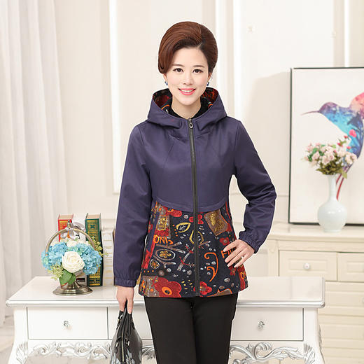 BL妈妈装秋装时尚开衫薄外套40岁50中老年女春秋装大码休闲夹克上衣 商品图3