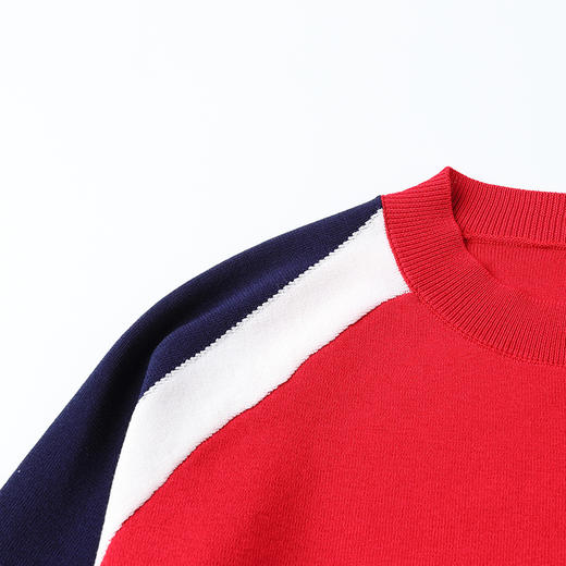 GH-wx162春季新款时尚拼色冰麻针织小脚裤套装 商品图3