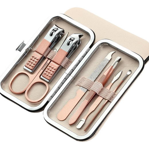 玫瑰金指甲刀套装18件指甲钳指甲剪美容美甲修脚修甲工具 商品图5