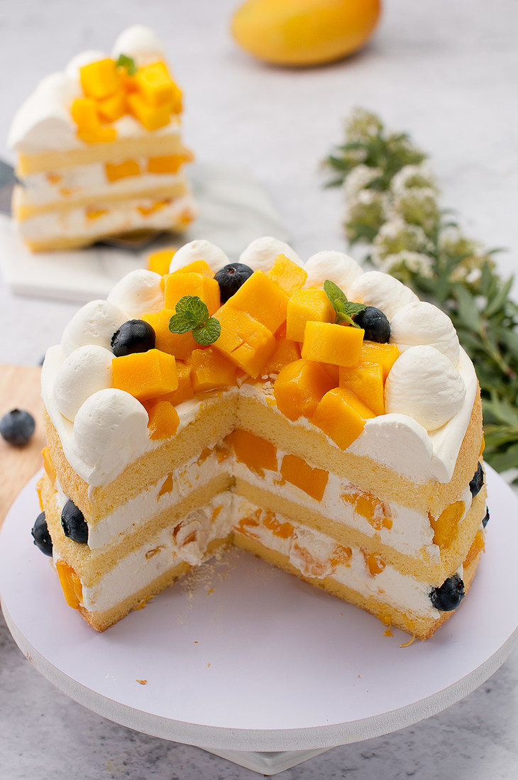 芒果戚风裸蛋糕