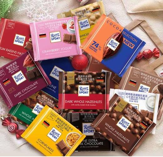 德国进口RitterSport瑞特滋波德巧克力运动方块巧克力100g 商品图6