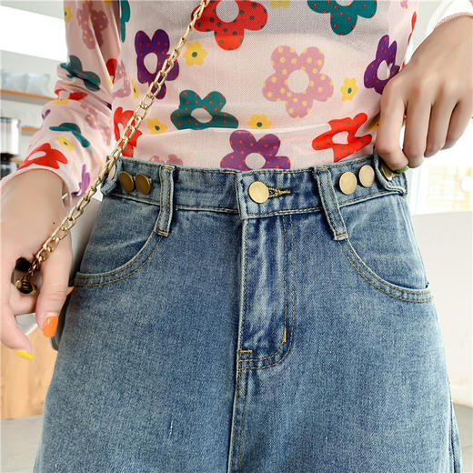 【直筒港味BF风】复古老爹牛仔裤女宽松高腰胖女装长裤子 商品图4