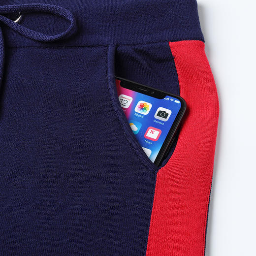 GH-wx162春季新款时尚拼色冰麻针织小脚裤套装 商品图4